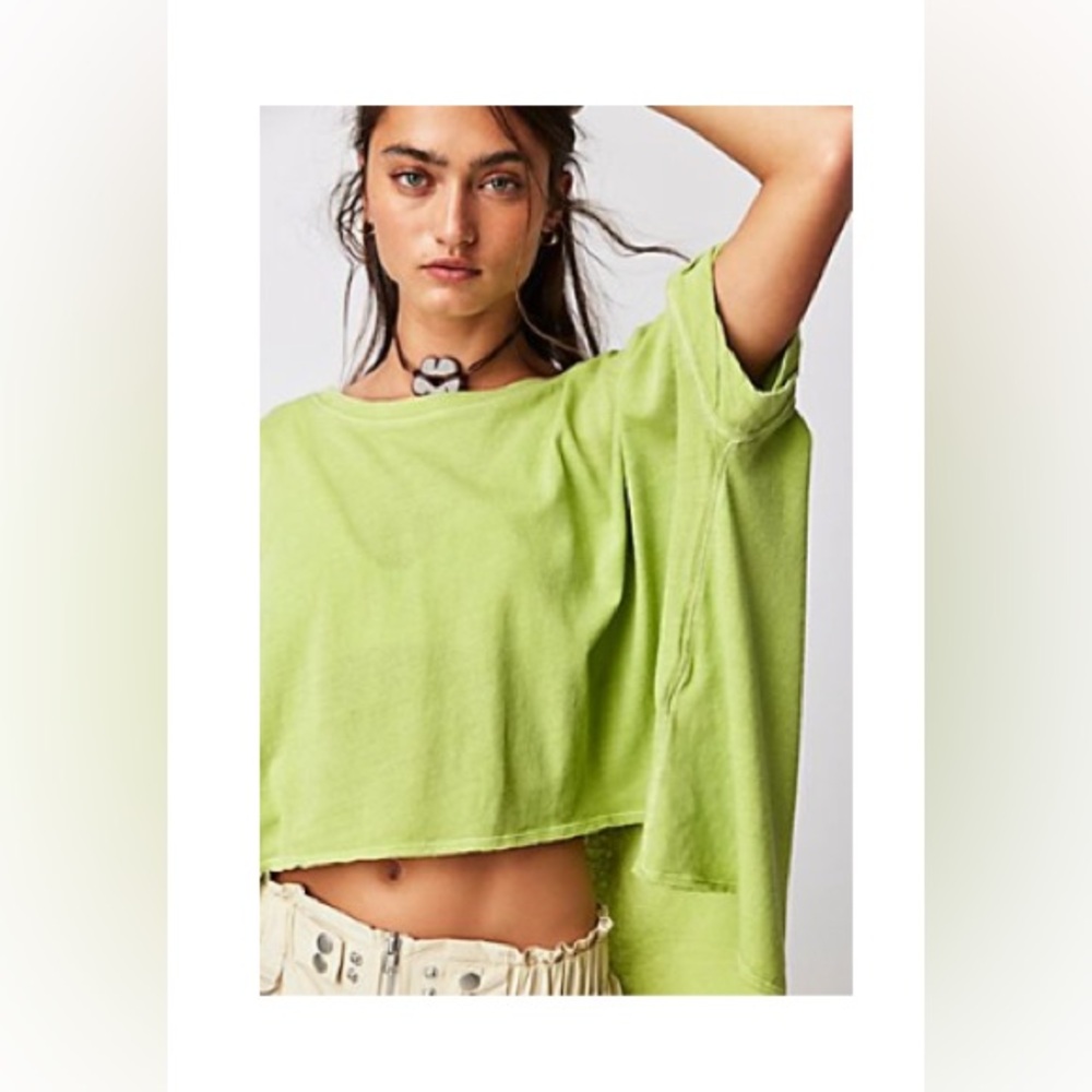 Free People We The Free Cece T-Shirt in Lace Fern